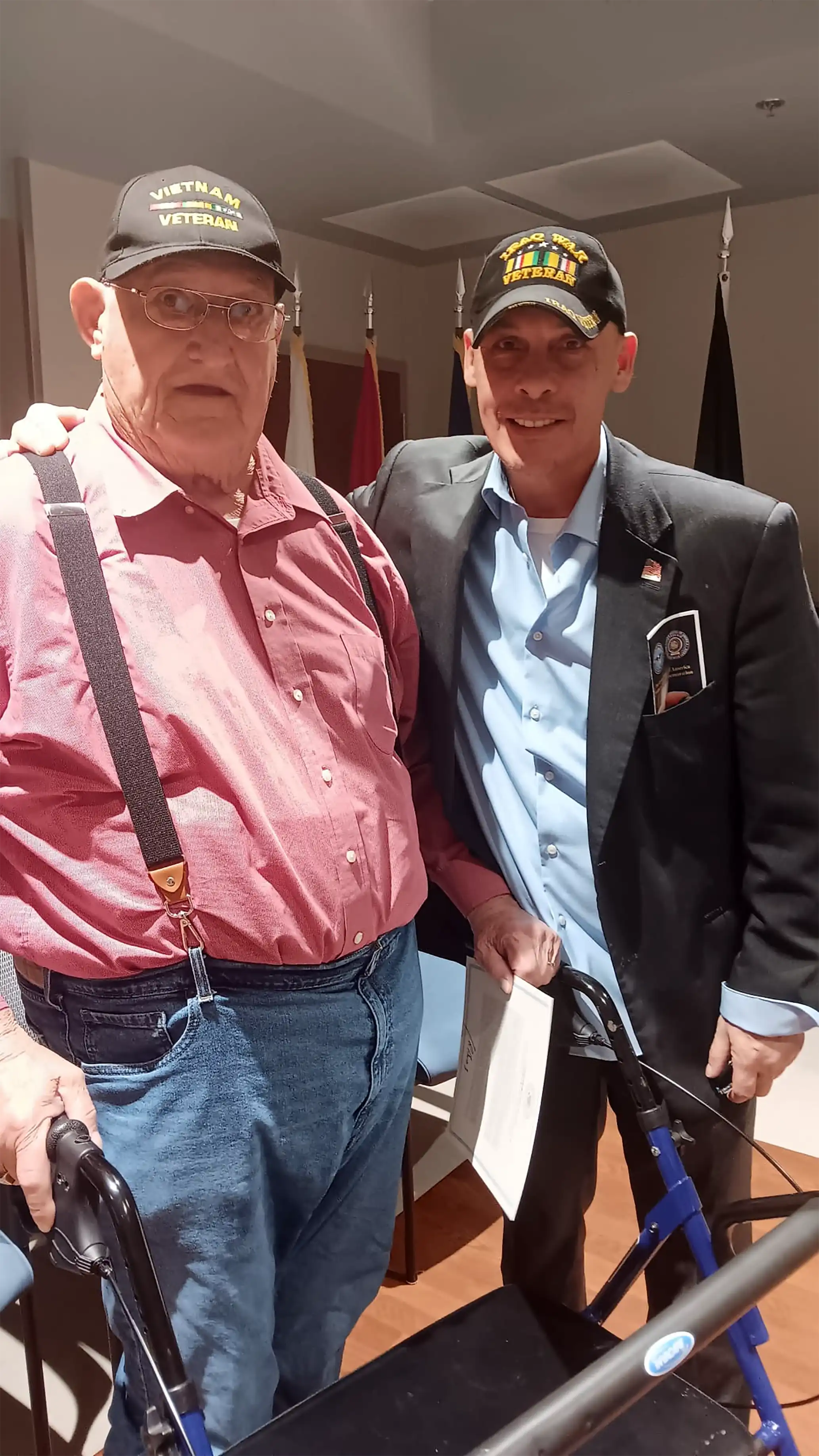 David Haave sharing love with fellow Army Vietnam Veteran 2024